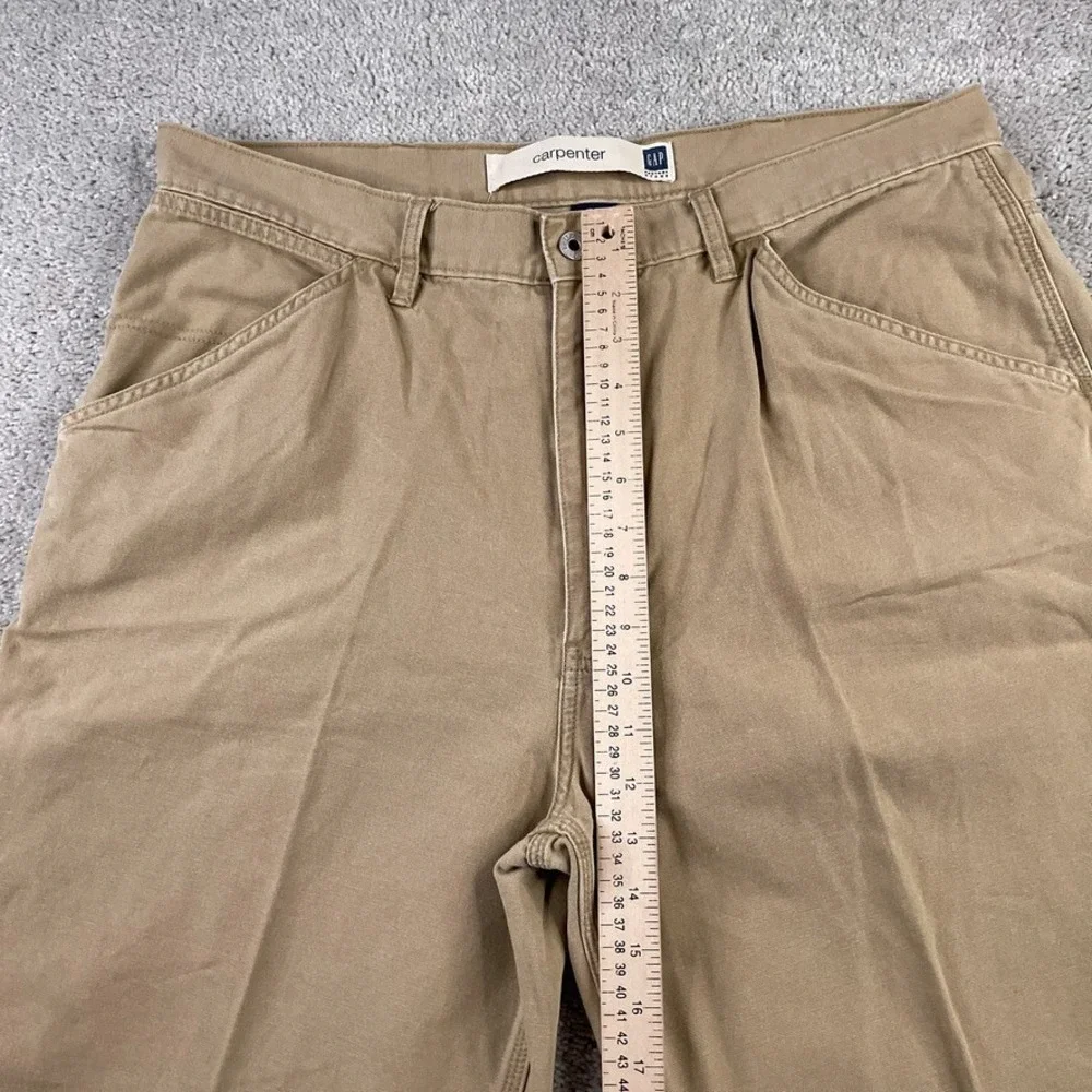 VINTAGE Gap Pants Mens 38x32 Brown Canvas Carpenter Baggy Skater Work Industrial